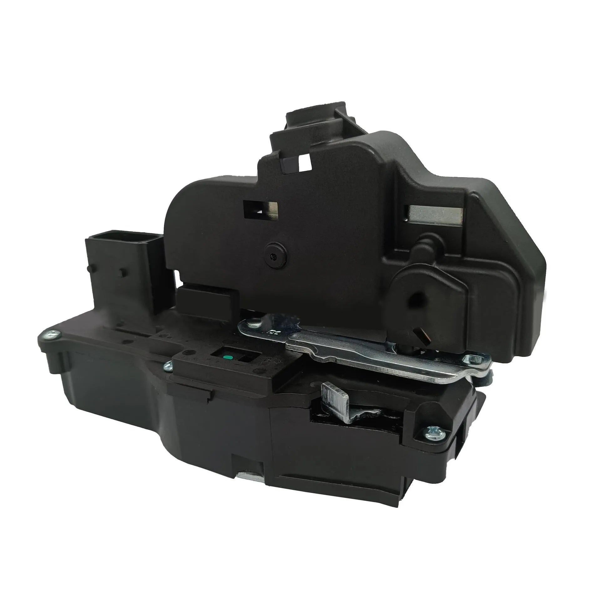 Black plastic door lock actuator for Cadillac SLS right front door