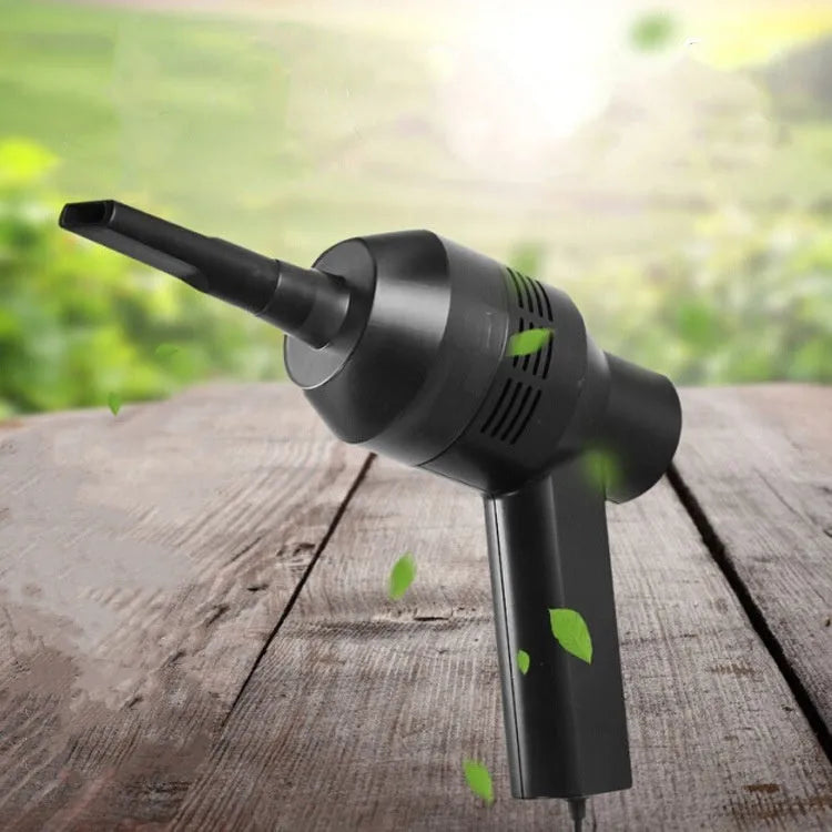 Black desktop mini vacuum cleaner for keyboard and computer dust removal