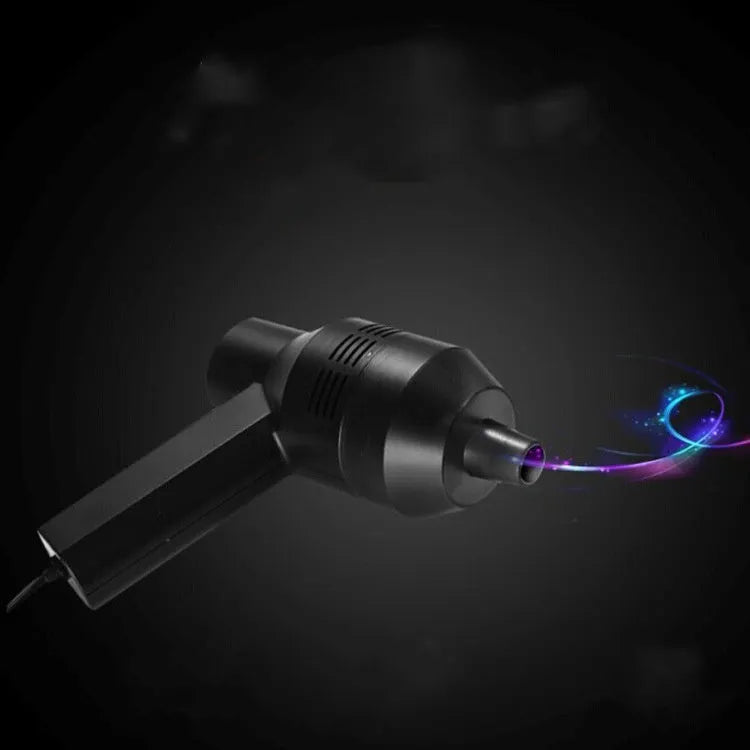 Black desktop mini vacuum cleaner for keyboard and computer dust removal