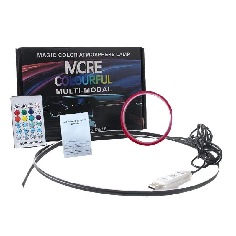 Car interior ambient lighting kit with LED Magic Colour streamer effect and dual control options