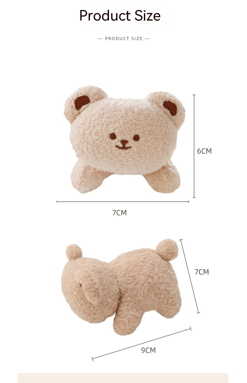 Fabric plush doll car decoration for dashboard in bear or rabbit cartoon designs