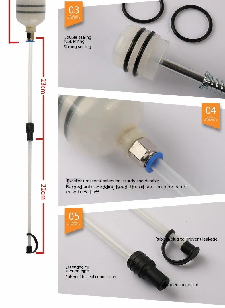 Manual oil pump tool with syringe suction and injection function in three capacity models