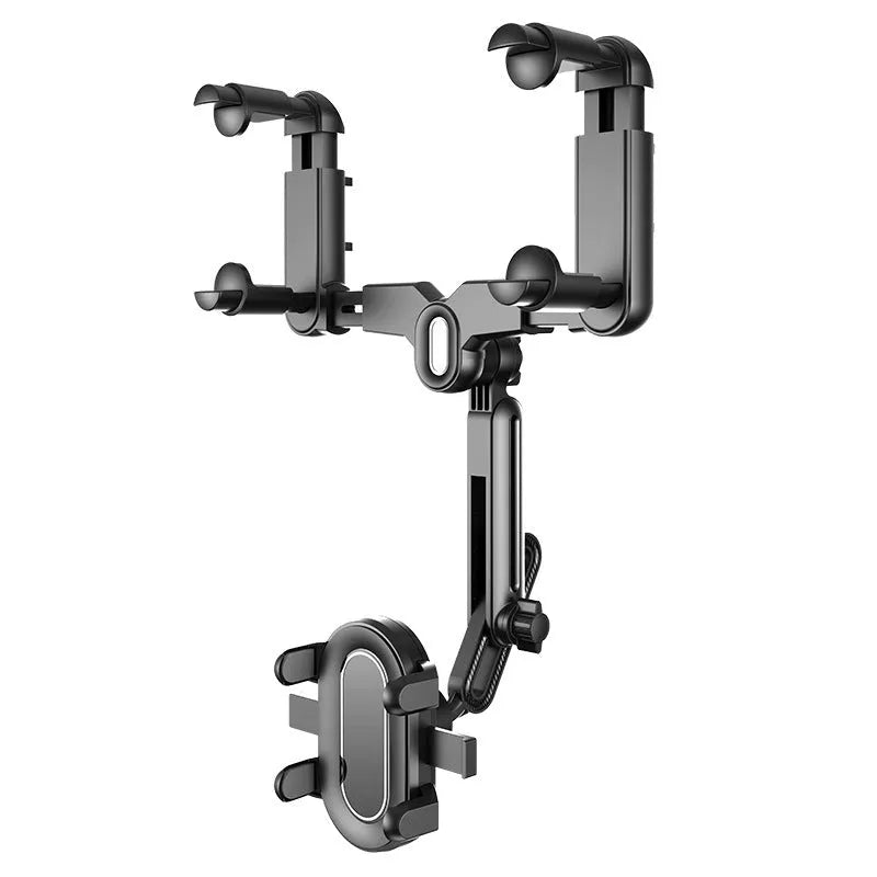 Car rear view mirror bracket phone holder with snap-on installation for 4-7 inch mobile phones