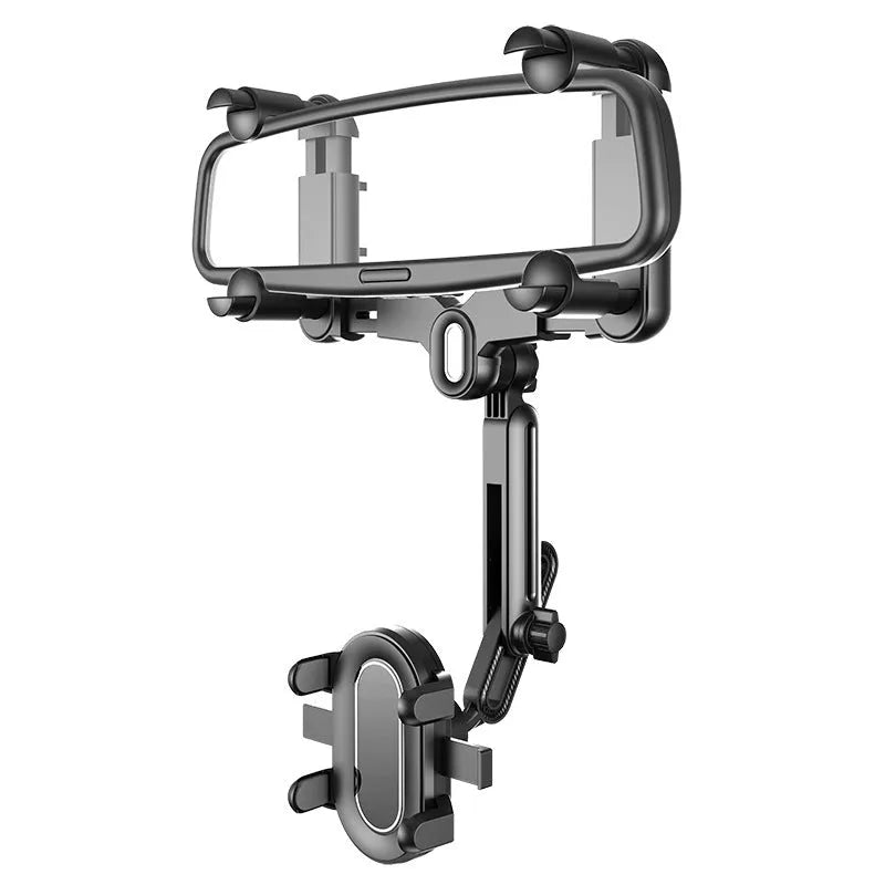 Car rear view mirror bracket phone holder with snap-on installation for 4-7 inch mobile phones