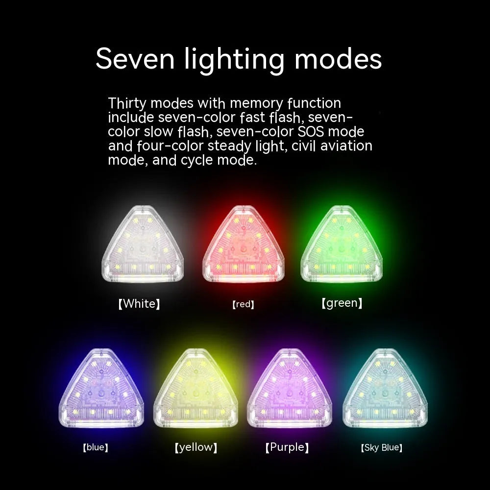 Four 5W ABS strobe lights with remote control for car motorcycle electric vehicle bicycle modification