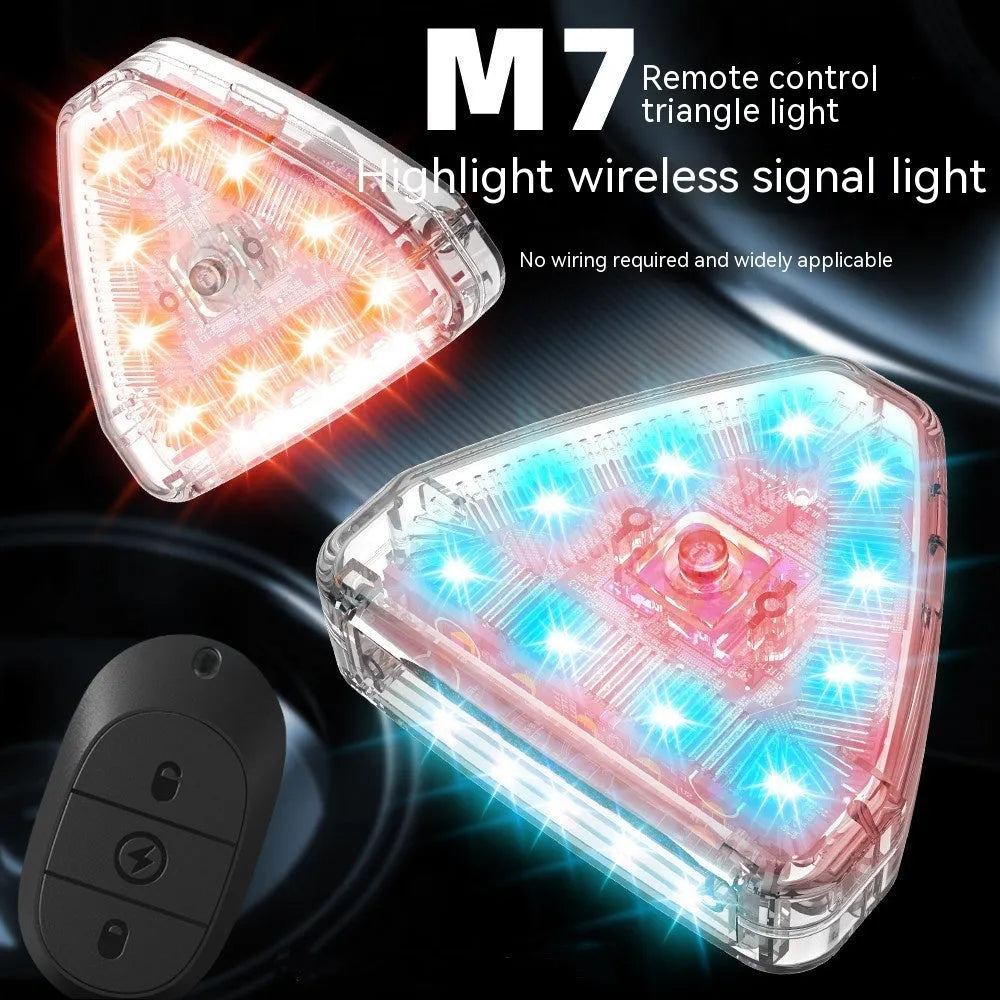 Four 5W ABS strobe lights with remote control for car motorcycle electric vehicle bicycle modification