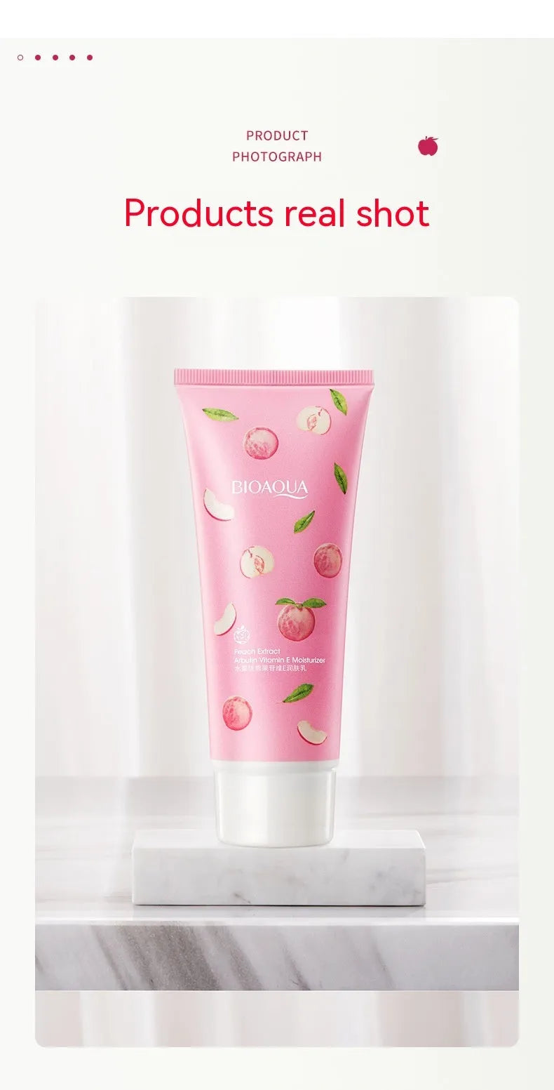 Peach lactic acid bacteria vitamin E body lotion 100g mild moisturising body cream tube for general use