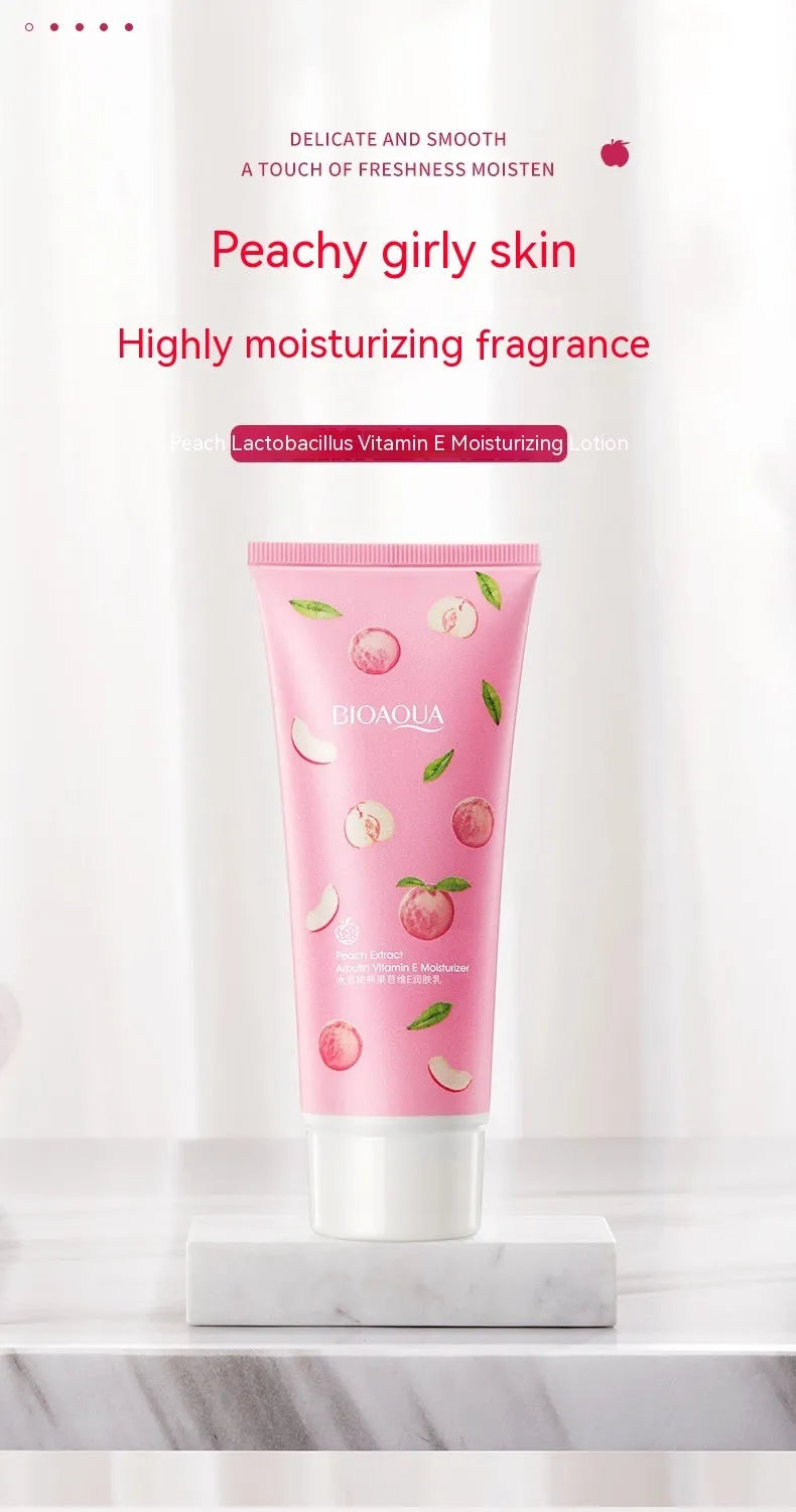 Peach lactic acid bacteria vitamin E body lotion 100g mild moisturising body cream tube for general use