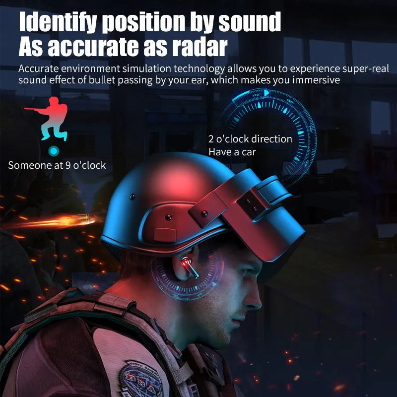 TWS-M28 low latency true wireless e-sports Bluetooth headset in M28 Jerry colour with PC ABS build