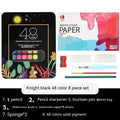 Boxed set of 48 solid watercolour paint blocks for gouache painting and sketching.