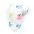 Korean style narrow men's cotton bow tie with printed cartoon pattern