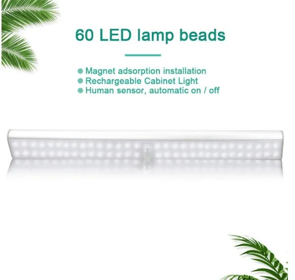 Rechargeable LED motion sensor light strip in three different lengths.