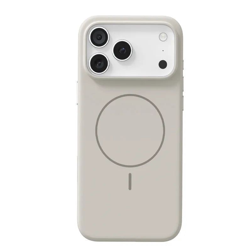 Frosted matte magnetic MagSafe phone case for iPhone 17 series in black colour.