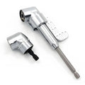 Silver 105 degree right angle driver attachment with magnetic lock for hex shank drills