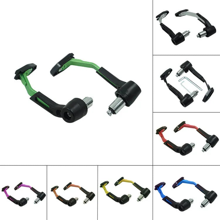 Motorcycle CNC aluminium and plastic handguard decorative ball in black, blue, and red for handlebar protection