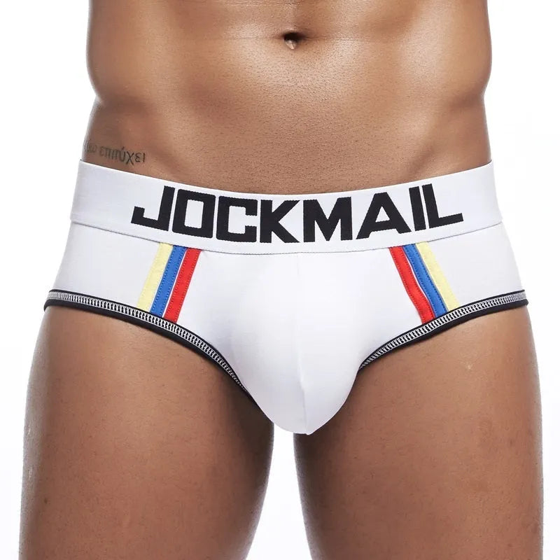 Men's cotton low waist seamless underwear in grey, black or white, sizes M to XXL, bagged single pack