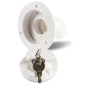 White RV gravity water filling port 80mm hole size 38mm inner diameter