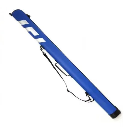 Hard cover lightweight PU leather fishing rod bag in black, 1.25m long, for single rod storage