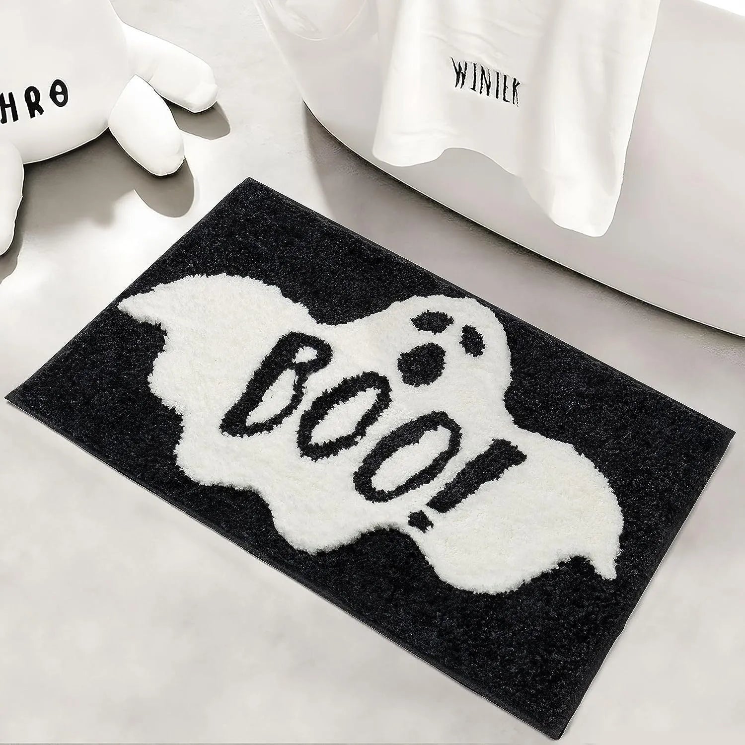 Cartoon non-slip absorbent bathroom mat in polyester fibre, anti-fouling, available in 40x60cm size