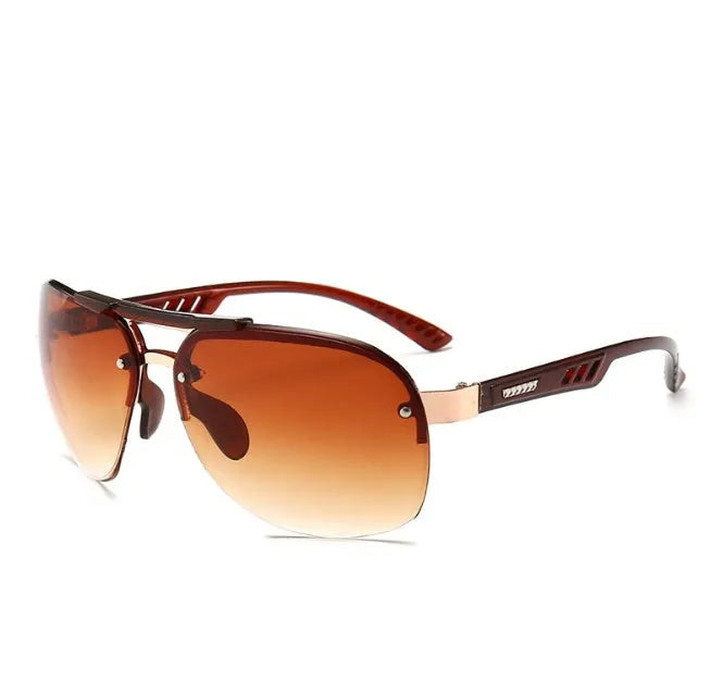 Cycling fishing sunglasses with PC frame and lenses, UV protection, in four colours including Double brown and Gray.