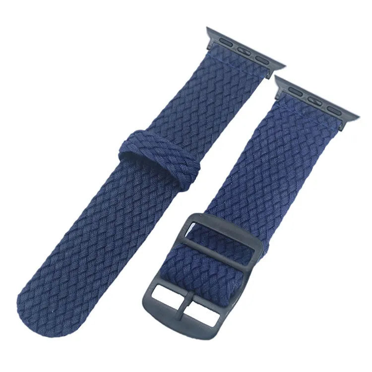 Breathable nylon perlon mesh Apple Watch band in green, lightweight replacement strap 38 40mm
