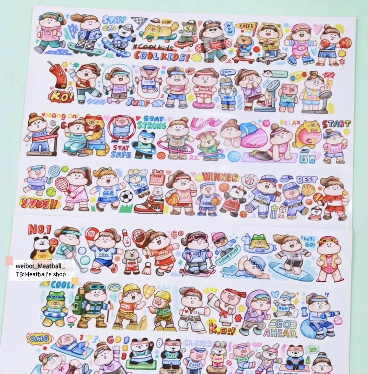 Cute cartoon character sticker on Japanese paper for haemorrhoid tape packaging decoration.