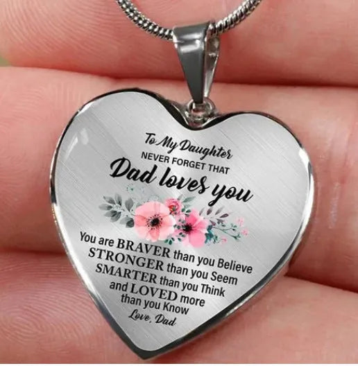 Mother and daughter heart pendant necklace in alloy with electroplated finish, 3x3cm pendant, adjustable chain