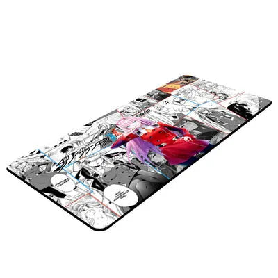 Cloth keyboard mat with Darling anime design in pink, multiple size options from 25x29cm to 40x90cm