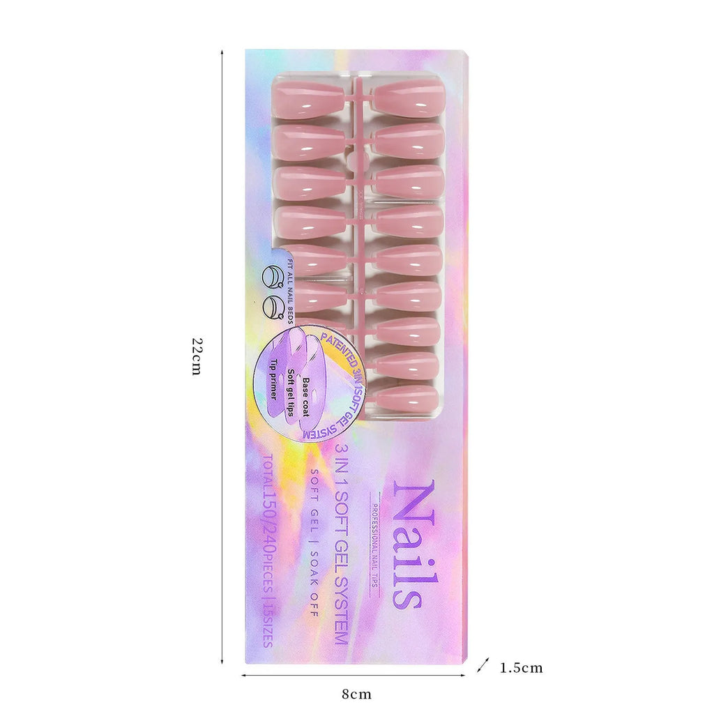 Removable nude nail stickers in 5-colour bare sets with ultra-thin seamless wear armour style