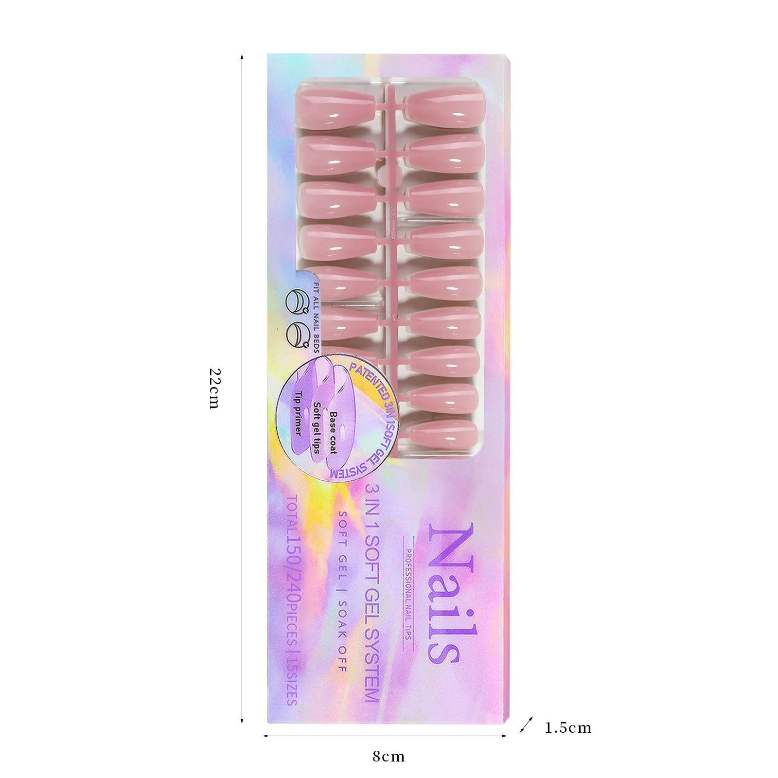 Removable nude nail stickers in 5-colour bare sets with ultra-thin seamless wear armour style