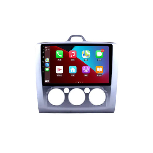 Volkswagen Fox car stereo with 9-inch touchscreen and integrated manual air conditioning control buttons