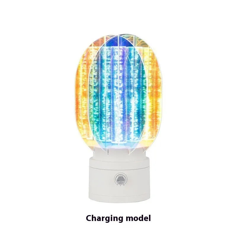 Creative small rechargeable night lamp with electrodeless dimming and rotating head, 160mm x 260mm