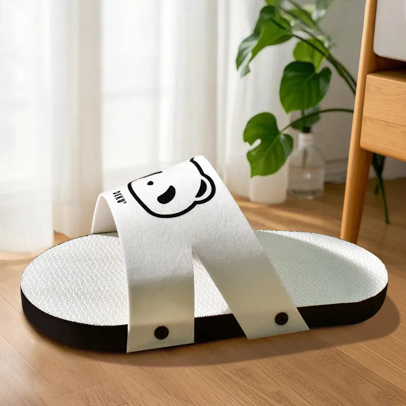 White slipper style corrugated paper cat scratch board for cats