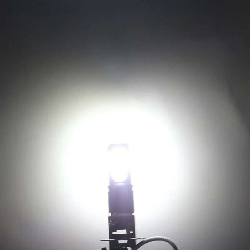 Aluminium alloy car fog light bulb with H1 H3 compatibility and 6500K white light output
