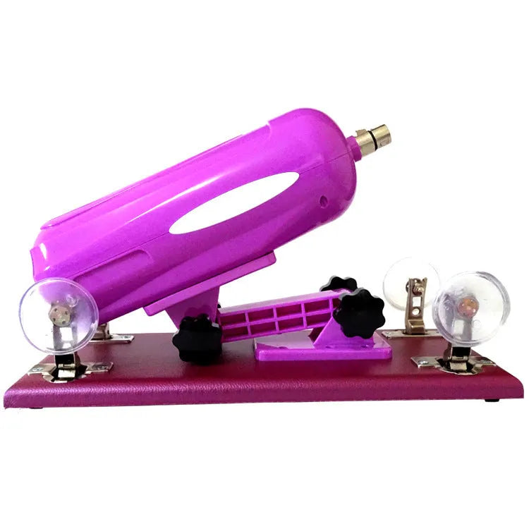 Bobb women's automatic telescopic thrusting sex tool in purple, black, or pink colours showing 37cm length