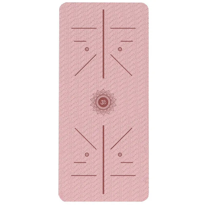 TPE fitness training mat in mint green, showing its 190cm length and 70cm width on a floor.