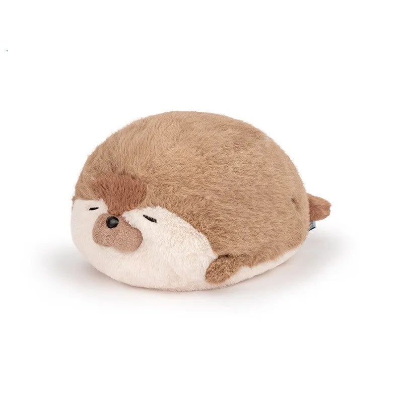 40cm lying sea otter plush doll in brown with PP cotton filling for comfort sleep