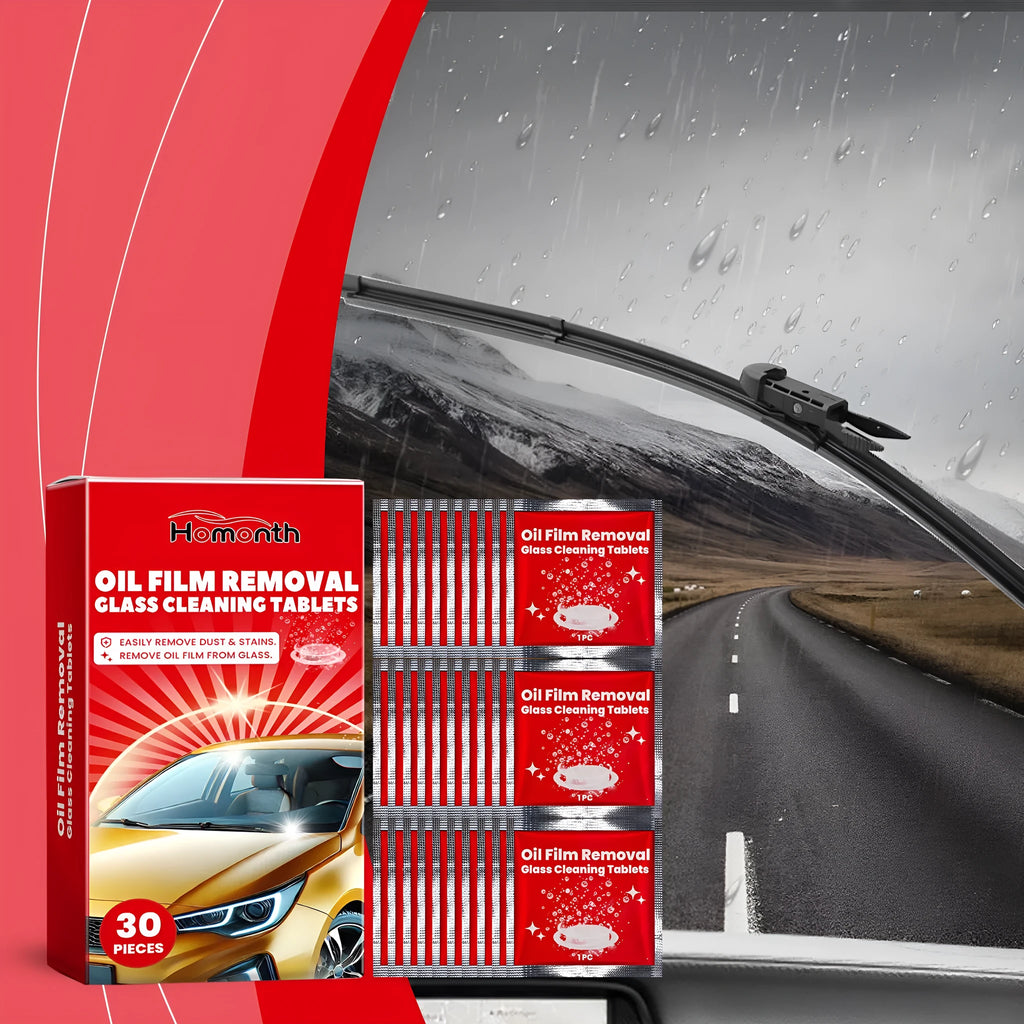 Car windshield cleaning fluid sheets, 6cm x 6cm, 30-piece pack for screen wash
