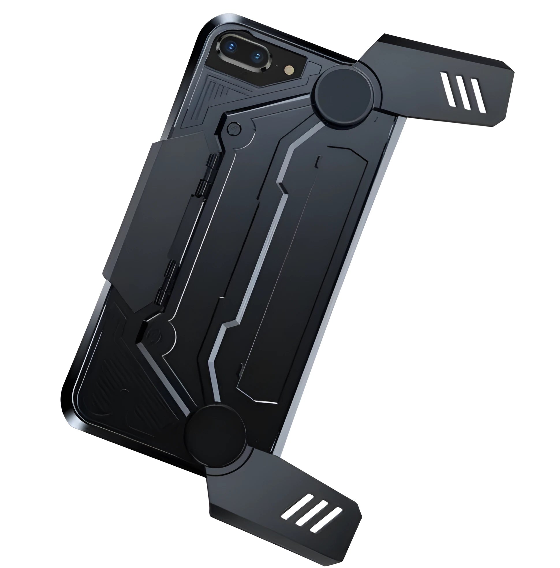 Gamepad smartphone case for iPhone 7 8 and 8 Plus in black, red, or silver with integrated controls