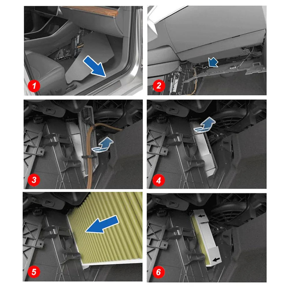 Tesla Model 3 cabin air filter with activated carbon and non-woven cloth media