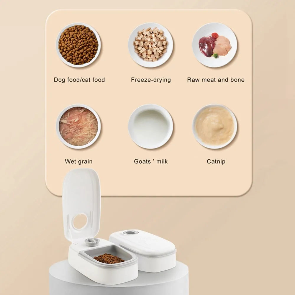 2-in-1 gravity pet feeder and water dispenser for cats and dogs, plastic, pink colour, single meal size