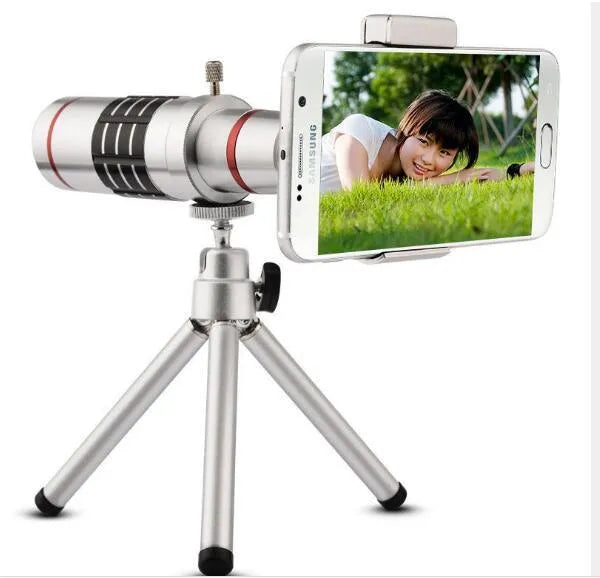 White 18x zoom optical telescope lens with 31mm lens diameter and 18-degree viewing angle