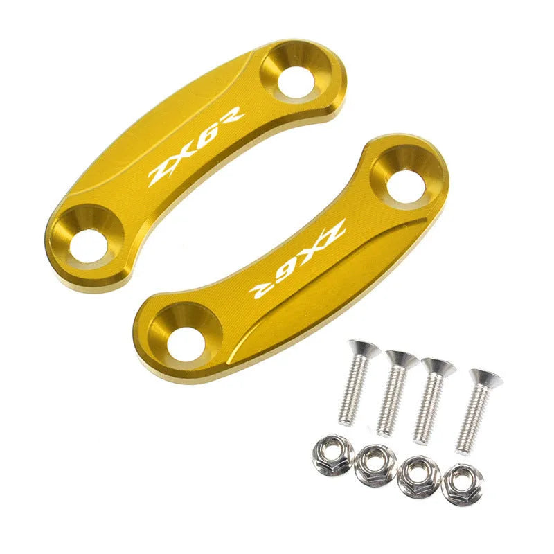 Aluminium alloy mirror code decorative cover for Kawasaki ZX-6R 19-22 in gray, black, red, gold or blue