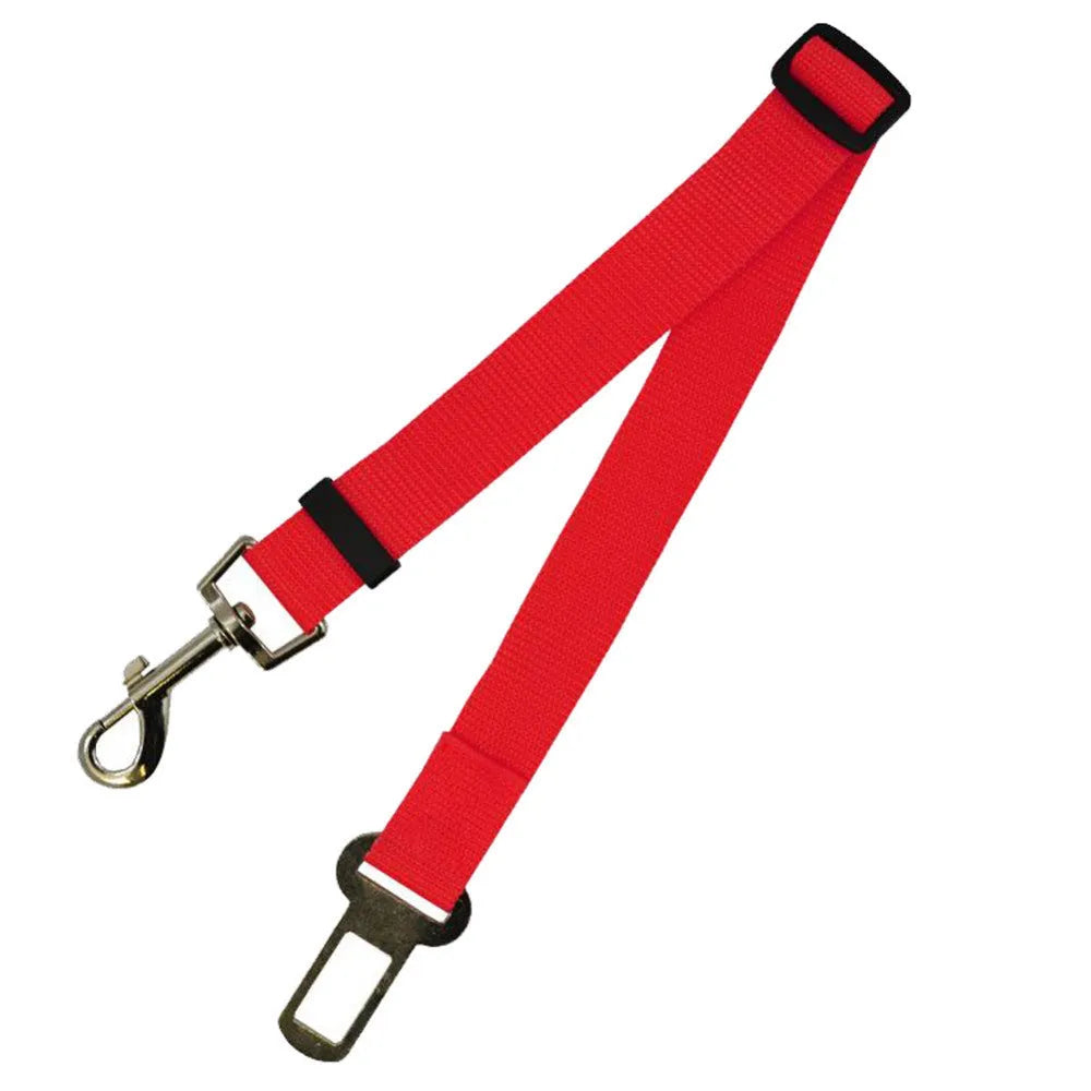 Fixed strap polyester dog leash pet car seat belt adjustable length 60-70cm black