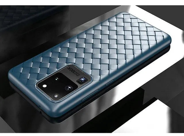 Woven textile phone case for Samsung Galaxy phones in five colour options