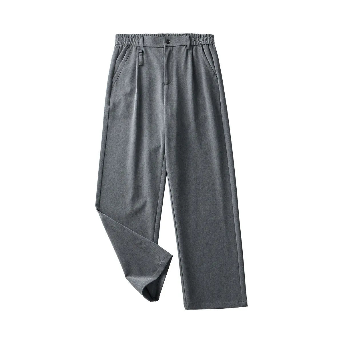 Business casual draping suit pants in straight leg fit with polyester blend fabric