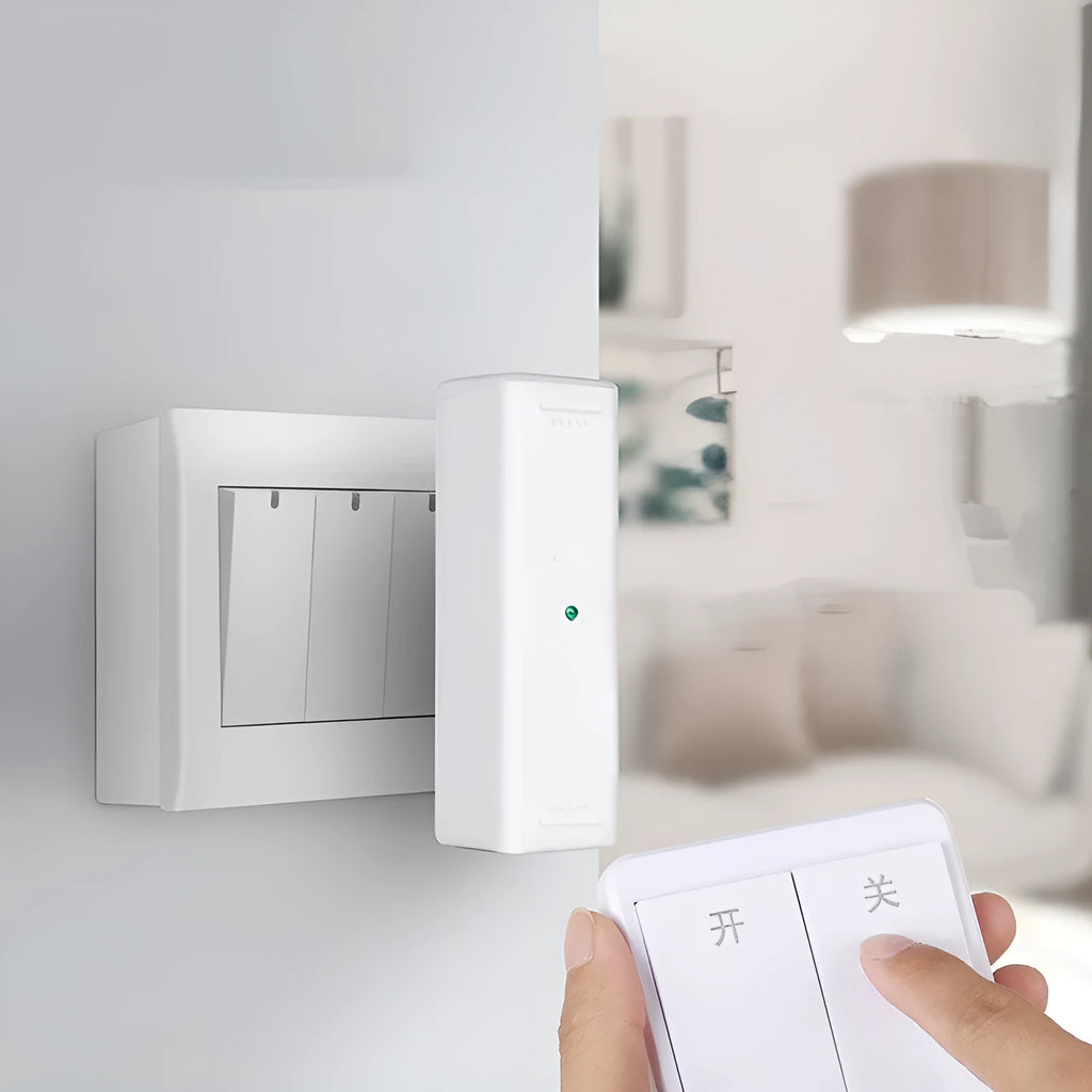 Gold and white wireless voice control light switch with remote control for installation without wiring