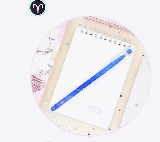 Box containing 12 gel pens with constellation designs and quick-drying gel ink