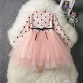 Baby girls long sleeve lace tutu dress in black, pink or white for christening and birthday parties