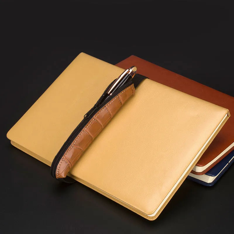 Long style PU leather pencil case in beige grey, showing 16.5cm length and plain design.